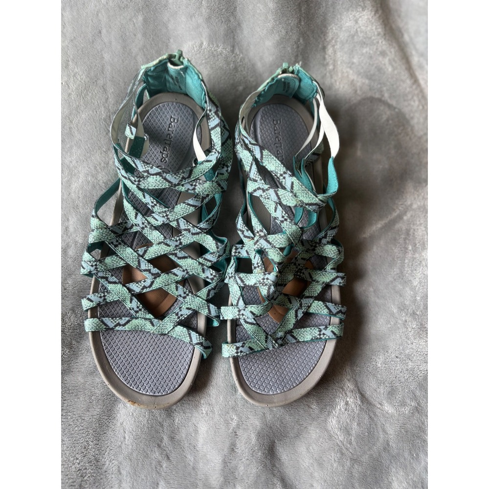 Baretraps Samina Women 9M Mint Green Snakeskin Gladiator Strappy Sandals BT15717